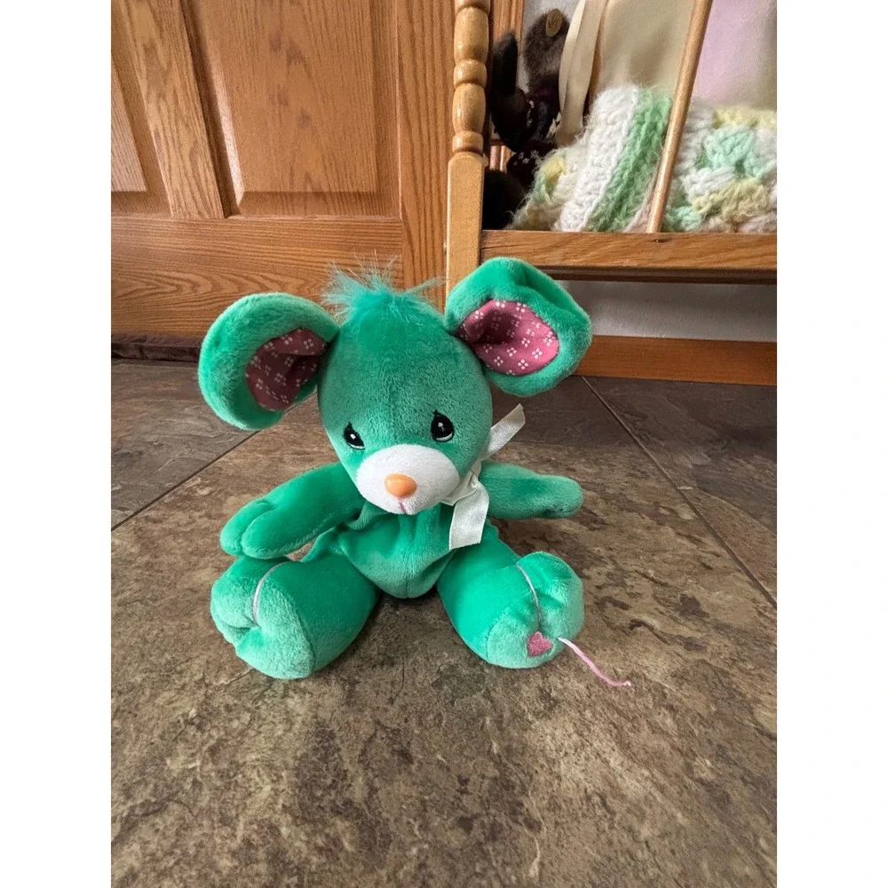 Precious Moments Tender Tails Mouse Plush Teal Green 1998 Limited Edition 8 Inch